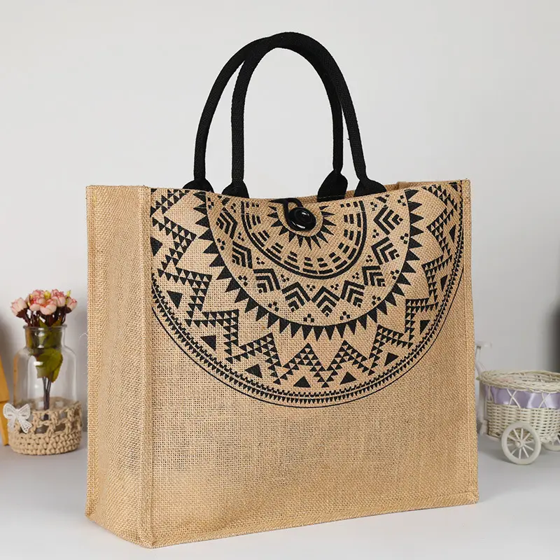 Экологически чистый, изготовленный на заказ, сверхпрочный джутовый холст, сумка-тоут для покупок, подарочная сумка