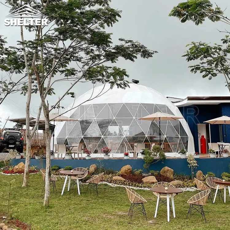 Rumah Taman Prefab toko teh susu toko kopi kubah restoran rumah 10 M glamor kubah Geodesic