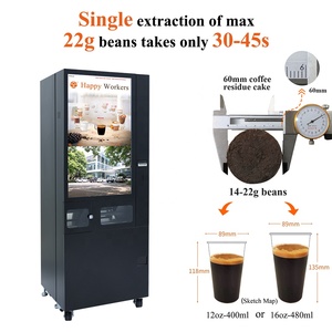 2024自動セルフサービス商用ホットおよびアイスドリンクコーヒー自動販売機