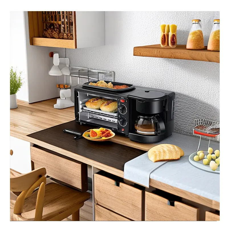 Supporto OEM prezzo di fabbrica con Toast forno caffettiera padella 3 In 1 Multi funzione macchina per la colazione