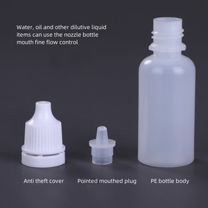 Precio bajo 5ml 15ml 30ml 50ml Agua hidratante Líquido Peluca Removedor de pegamento Translúcido Boca pequeña Botella de plástico vacía con cuentagotas - Product Image 4