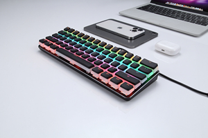 Portable 60% Mini Pudding Mechanical <strong>Keyboard</strong> 61-Key RGB Backlit Game <strong>Keyboard</strong> with Win-Lock Feature for Gamers - Product Image 5