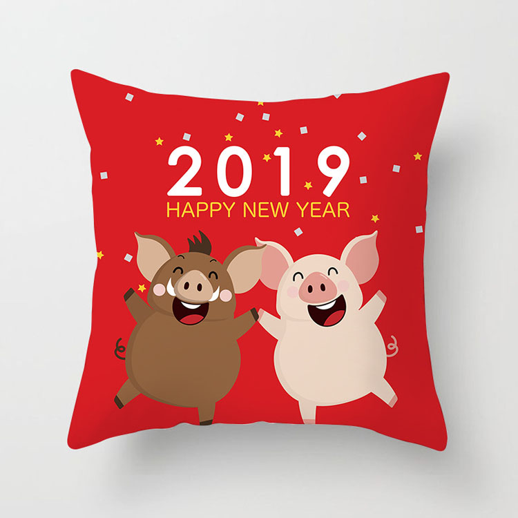Factory Direct Nordic Style Cushion Cover Custom Christmas Deer Print Cushion Cover