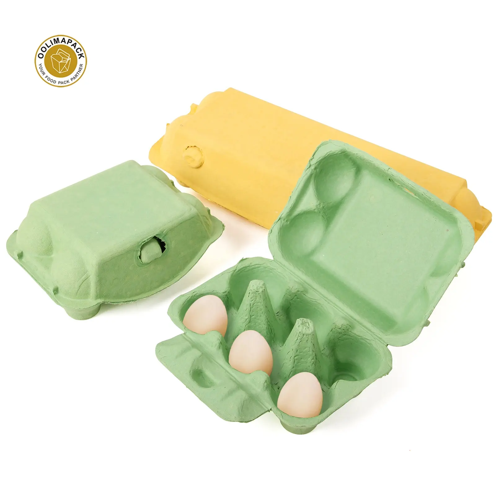 Diseño personalizado, una docena de huevos de almacenamiento de embalaje reciclable de huevo de pulpa de cajas de cartón paquete de 6