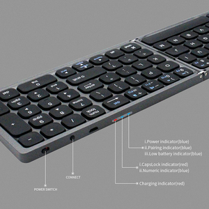 Portable Dual Mode 81 Keys Wireless Blue Tooth Folding Foldable <strong>Keyboard</strong> with <strong>Numeric</strong> Keypad for <strong>IOS</strong> Windows Android - Product Image 4