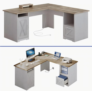 59 "<span class=keywords><strong>L</strong></span> Shaped Mesa com Tomadas de Energia & Arquivo Gaveta Arredoso e Tidy Workspace <span class=keywords><strong>Computer</strong></span> Desk <span class=keywords><strong>Design</strong></span> Ergonômico Home Office Desk