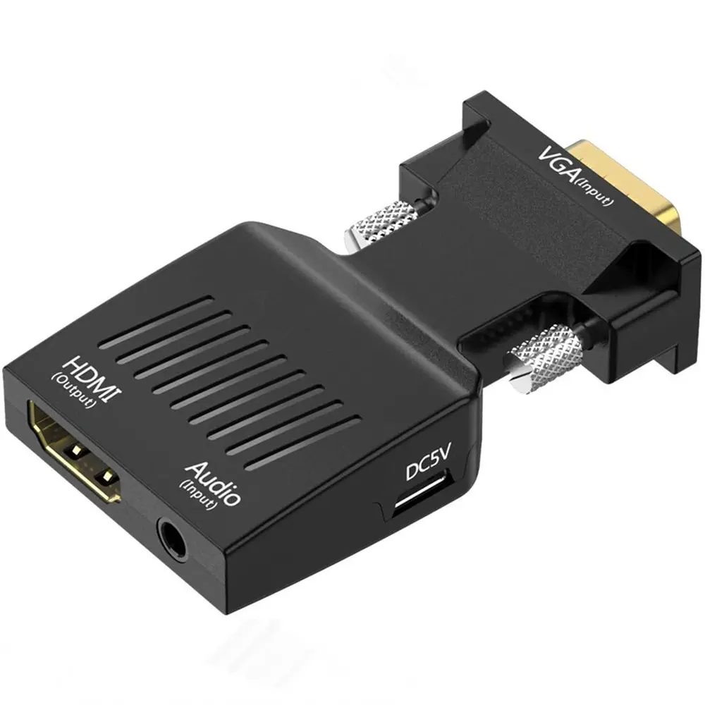 Kadın HDMI HDMI adaptörü p Video Dongle adaptöründe ses aktif erkek VGA ile 1080 dönüştürücü VGA