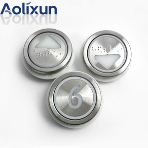 Thích hợp cho Kone thang máy nút kds50 Vòng nút hội trường nút gọi ánh sáng trắng/ánh sáng đỏ với Braille dán không gỉ - Product Image 2