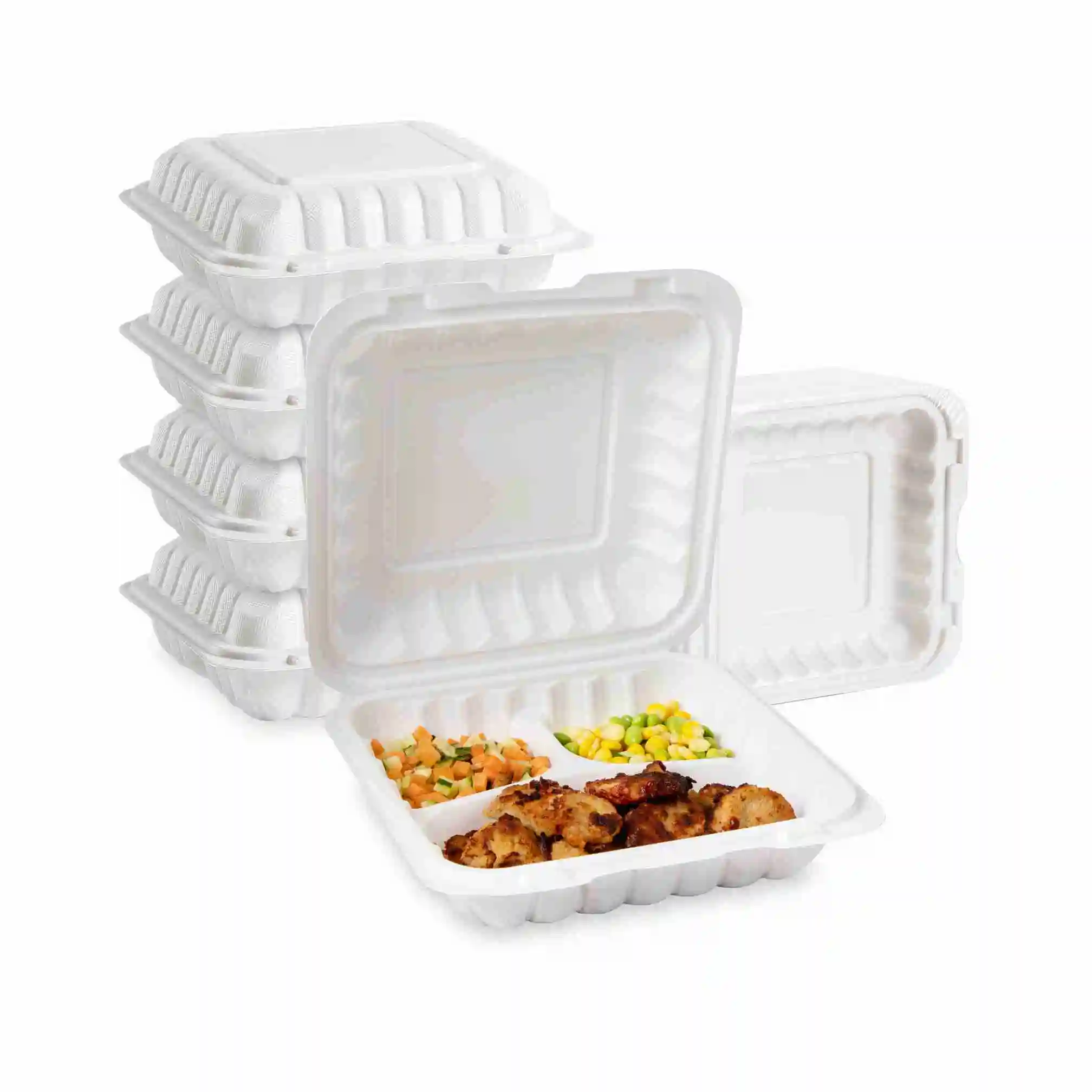 Pabrik grosir microwave mengambil kotak Bento kustomisasi Logo makanan persiapan Amerika kotak Hamburger cepat
