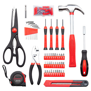 <strong>Tool</strong> Set General Household Hand <strong>Tool</strong> <strong>Kit</strong> with Plastic Toolbox Storage Case <strong>Red</strong> &amp; Black Force <strong>Tool</strong> Set - Product Image 3
