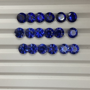 HQ taşlar <span class=keywords><strong>Lab</strong></span> düzenlendi kraliyet mavi safir taş 6.5mm elmas kesim sentetik mavi safir fiyatı