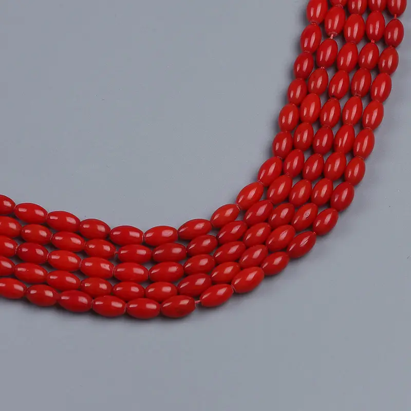 4.5*8mm rice shaped coral sea beads jewelry making