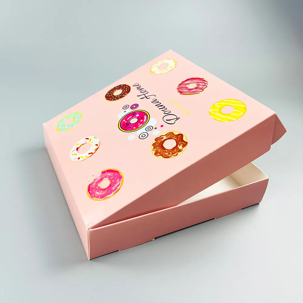 2024 nouveau Design beignet emballage personnalisé carte boîtes en papier Dessert affaires pour beignets au chocolat