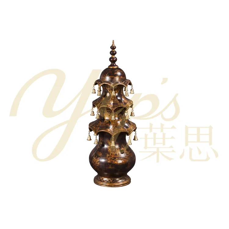 Yips LD-1203-0068B Chinoiserie série peint à la main Chinoiserie motif classique Antique décoration de la maison accessoire avec anneaux