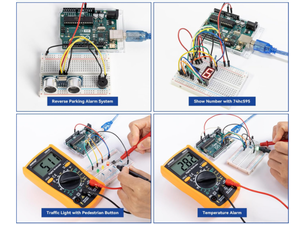 初心者向けラボスターターキットArduin for R3 REV3 Board Basic Advance 25プロジェクトHCSR-04センサー温度LED IC用オリジナル - Product Image 4