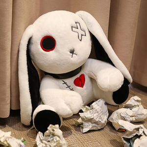 <strong>Spooky</strong> Gothic Pink White Black Bunny Plush <strong>Toy</strong> Creepy Rabbit Stuffed Animal <strong>Toys</strong> - Product Image 3