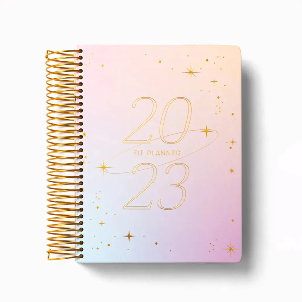 Agenda con impresión de logotipo personalizado, cuaderno planificador, autocuidado y Diario de reflexión diaria, 2023