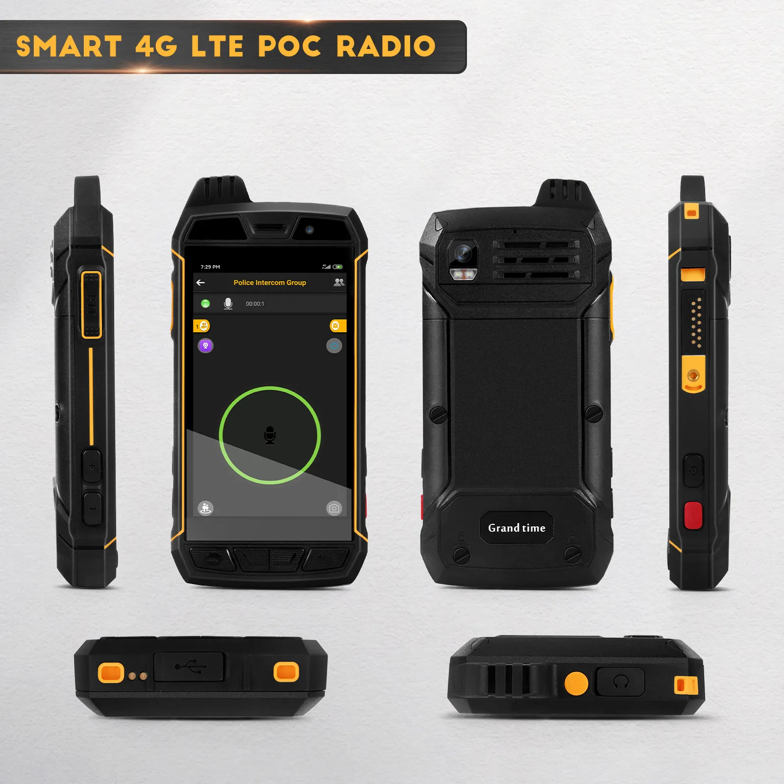 4G сеть радио 5000 мАч Android 9,0 смартфон POC радио LTE WCDMA GSM рация работает реально-PTT Zello 4G LTE радио