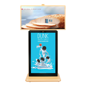 43&quot; Vertical Double Screen Touch Screen Split-screen Play Video <strong>Image</strong> Advertising Digital Signage Kiosk - Product Image 6
