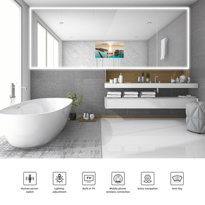 Espejo de tocador iluminado con luz LED para baño, con altavoz BT, antivaho, impermeable, sistema Android, espejos mágicos - Product Image 2