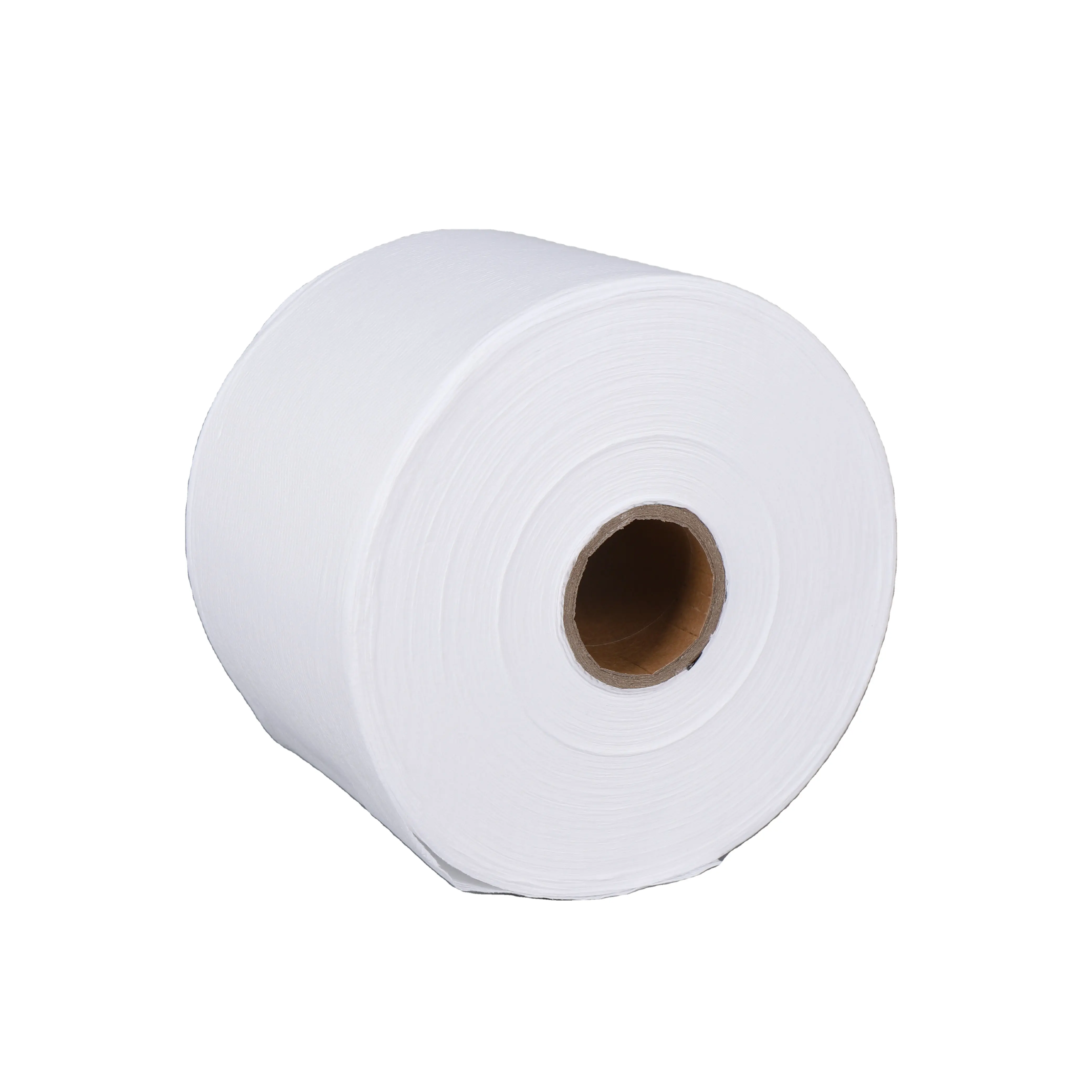 Rollo de tela de algodón virgen para toallitas húmedas desechables, rollo de tela no tejida 100% suave, personalizada, 40GSM