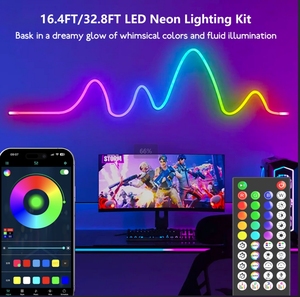 IP67 WS2811 SPI kontrollü piksel sihirli RGB 24v Neon şerit Led kiti APP WIFI Bluetooth ve güç kaynağı ile - Product Image 3