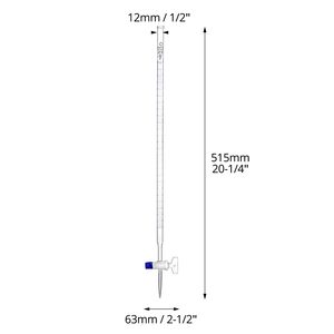 25mL Borosilicato Classe Bureta De Vidro Chave Stopcock 22,5 Polegadas Alta Precisão Graduado 2 Pack para Home Brewing Laboratório Uso - Product Image 3
