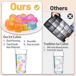 2.5cm tái sử dụng <span class=keywords><strong>Ice</strong></span> Cube vuông đầy màu sắc cấp thực phẩm nhựa refreezable <span class=keywords><strong>ice</strong></span> <span class=keywords><strong>cubes</strong></span> cho đồ uống và câu cá - Product Image 2