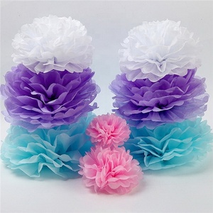 4 "6" แขวนขนาดเล็กกระดาษทิชชู Pompoms ลูกกระดาษ Garlands วันเกิดงานแต่งงานตกแต่ง