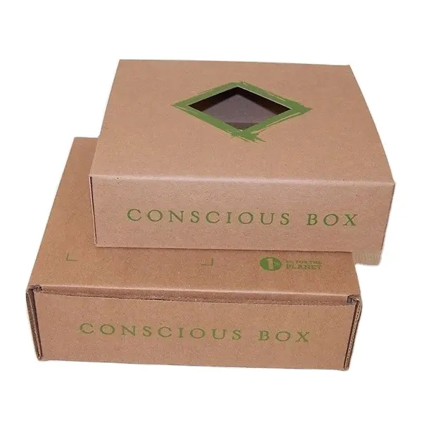 Strong Kraft Paper Custom Packaging Box with Window