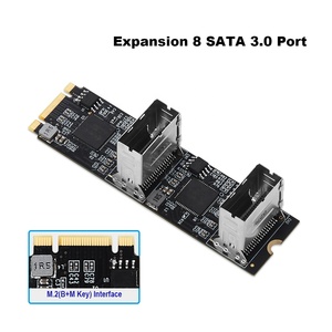 8 Port RAID SATA III 6Gbp/s M.2 B + M anahtar adaptörü PCI-e 3.0x2 bant genişliği dahil 2 Mini SAS 4 SATA kablo desteği ZFS RAID - Product Image 4