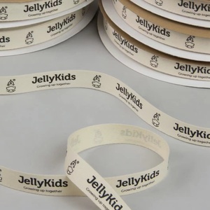 Benutzer definierte Markennamen gedruckt Band Logo Umweltschutz recyceltes Band für Geschenk verpackung Baumwoll band