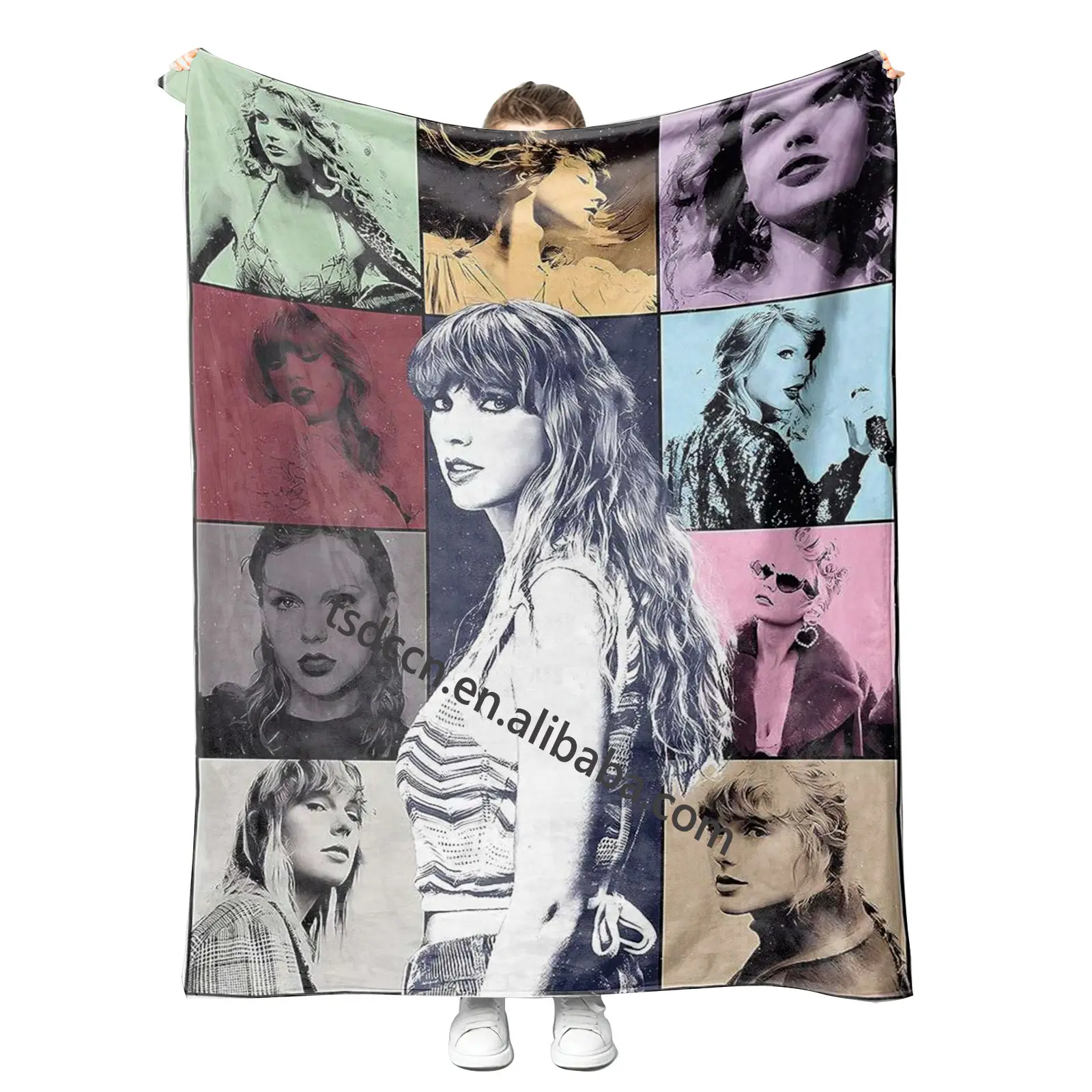 Melhor qualidade baixo preço personalizado Taylor impressão cobertor ERAS Tour personalizado sublimação macio plush viagem lance cobertor