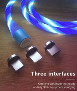 3A Fancy Visible Flowing LED Lights Fast Charger Cord <strong>2</strong> <strong>in</strong> <strong>1</strong> USB Data Sync Charging Magnetic USB Cable - Product Image 6