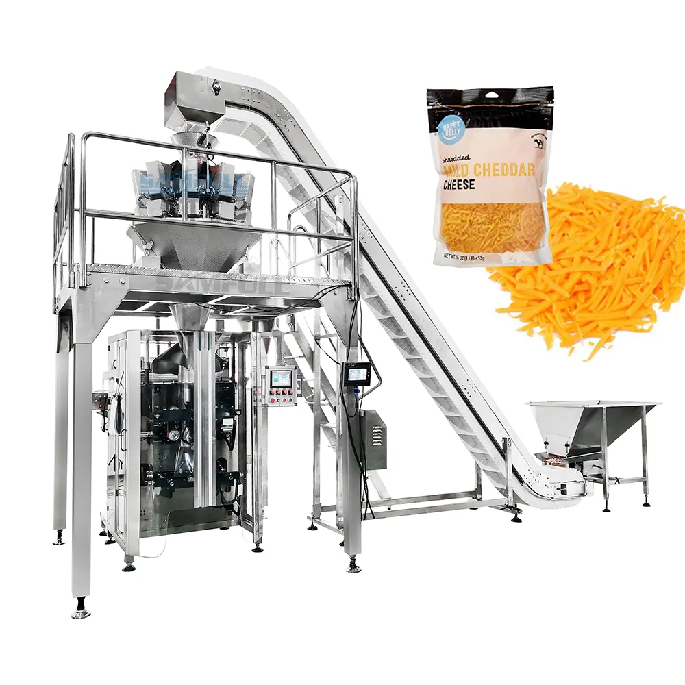 Yandac — machine à friser automatique pour emballage de fromage, avec couverture verticale, appareil multi-tête, pour les produits, marguerite, fromage râpée