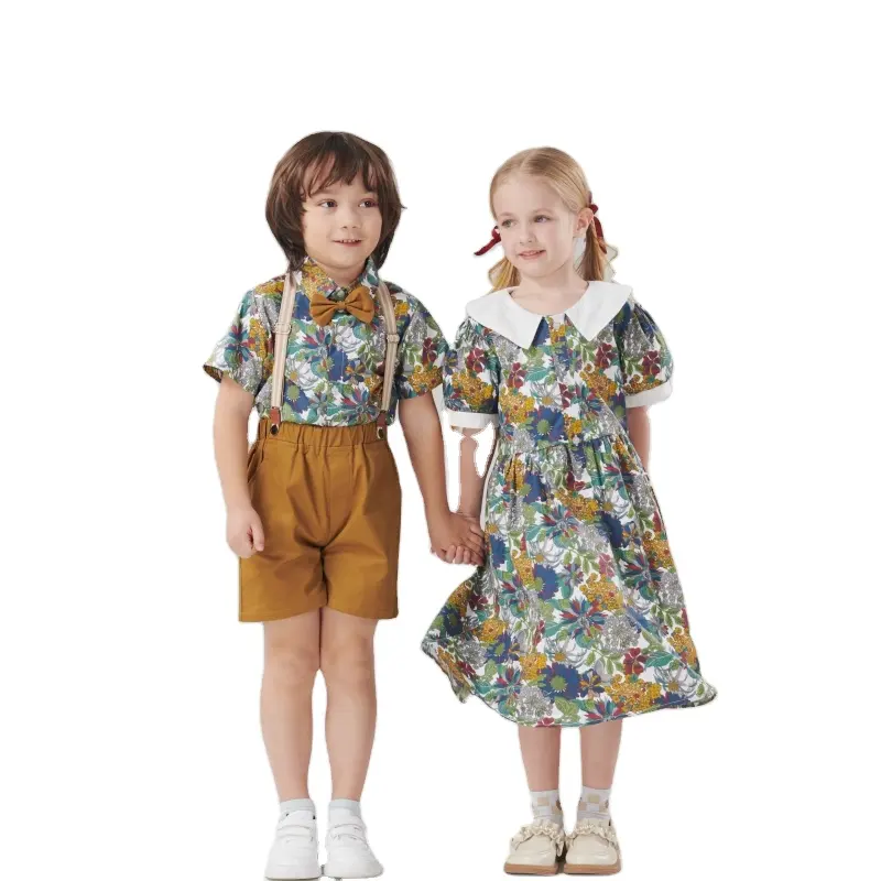 Enfants costume décontracté frère soeur correspondant tenue 2 pièces enfant en bas âge filles vêtements ensembles