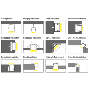 Alçıpan gömme montaj Led şerit için kartonpiyer gömülü alüminyum profil ışık için Led alüminyum profil - Product Image 3