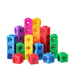 Erken eğitim 100 adet plastik sayma küpleri Unisex Diy yapış blok matematik öğretim manipülatif bağlama küp oyuncak - Product Image 5