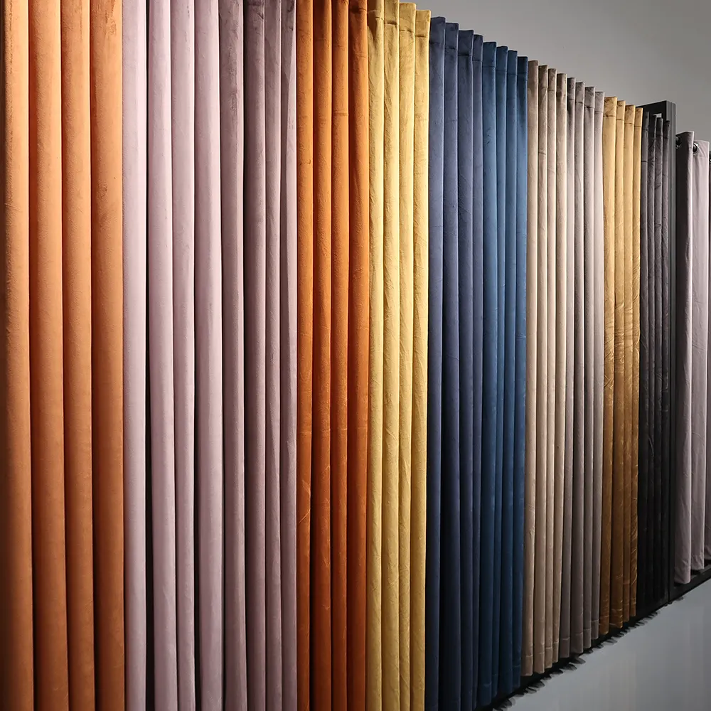 Satın tasarımcı kadife perdelik panelleri Grommet perdeler perdeler çevrimiçi Marigold vual 108 kayrak kadife perdeler