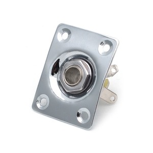 Quảng trường phong cách Jack tấm Guitar Bass Jack 1/4 đầu ra đầu vào jack cho LP SG Tele guitar điện chrome đen vàng - Product Image 1