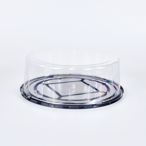 RESG 11 12 pulgadas apilable desechable plástico redondo pasteles contenedores portadores panadería pastel caja de embalaje cajas de plástico con tapa - Product Image 1