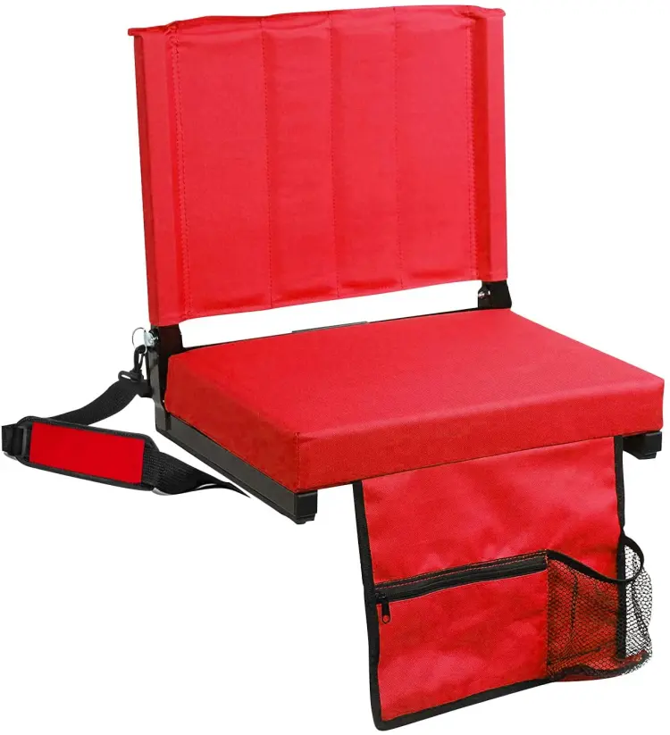 Mydays Tech faltbare kompakte Stadionsitze Stühle mit Rückenstütze und Schulterband eingebauter Bechhalter