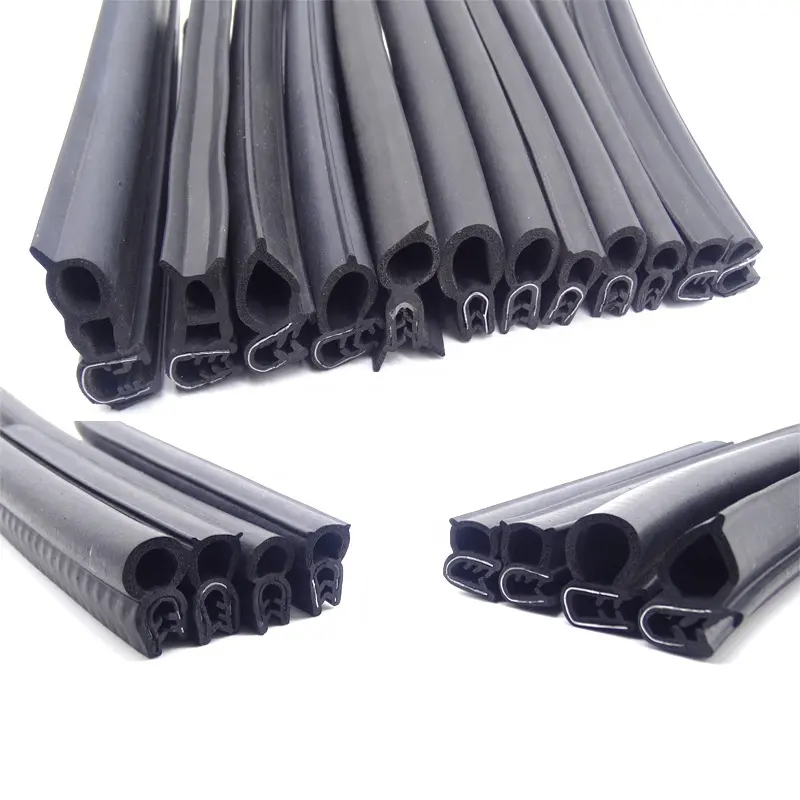 Car Door And Window Strip Rubber Door Seal Profile Automobile epdm Rubber Seal EPDM u-shaped sealing strip with bubbles