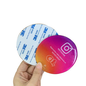 Tamaño personalizado programable a prueba de agua RFID epoxi NFC menú etiquetas pegatina 13,56 MHz frecuencia Variable código QR para anuncios de pago - Product Image 1