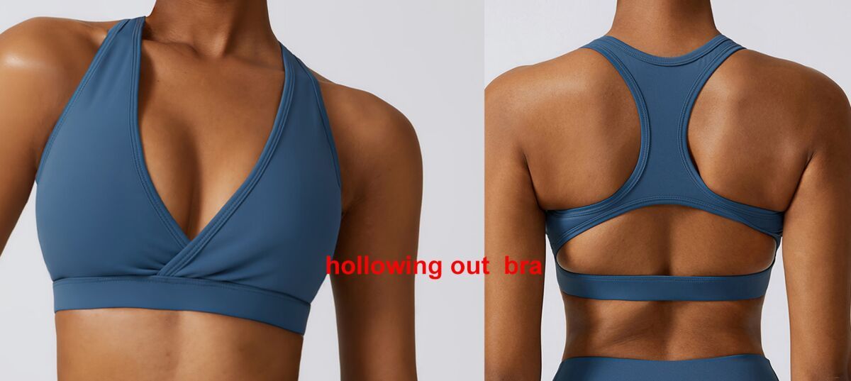 hollowing out bra dark blue