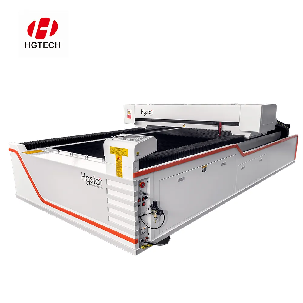 HGTECH 1325 Series Cuero no metálico Papel de madera Plástico CO2 Cortador láser Grabador 300W 500W Máquina de corte por láser para acrílico