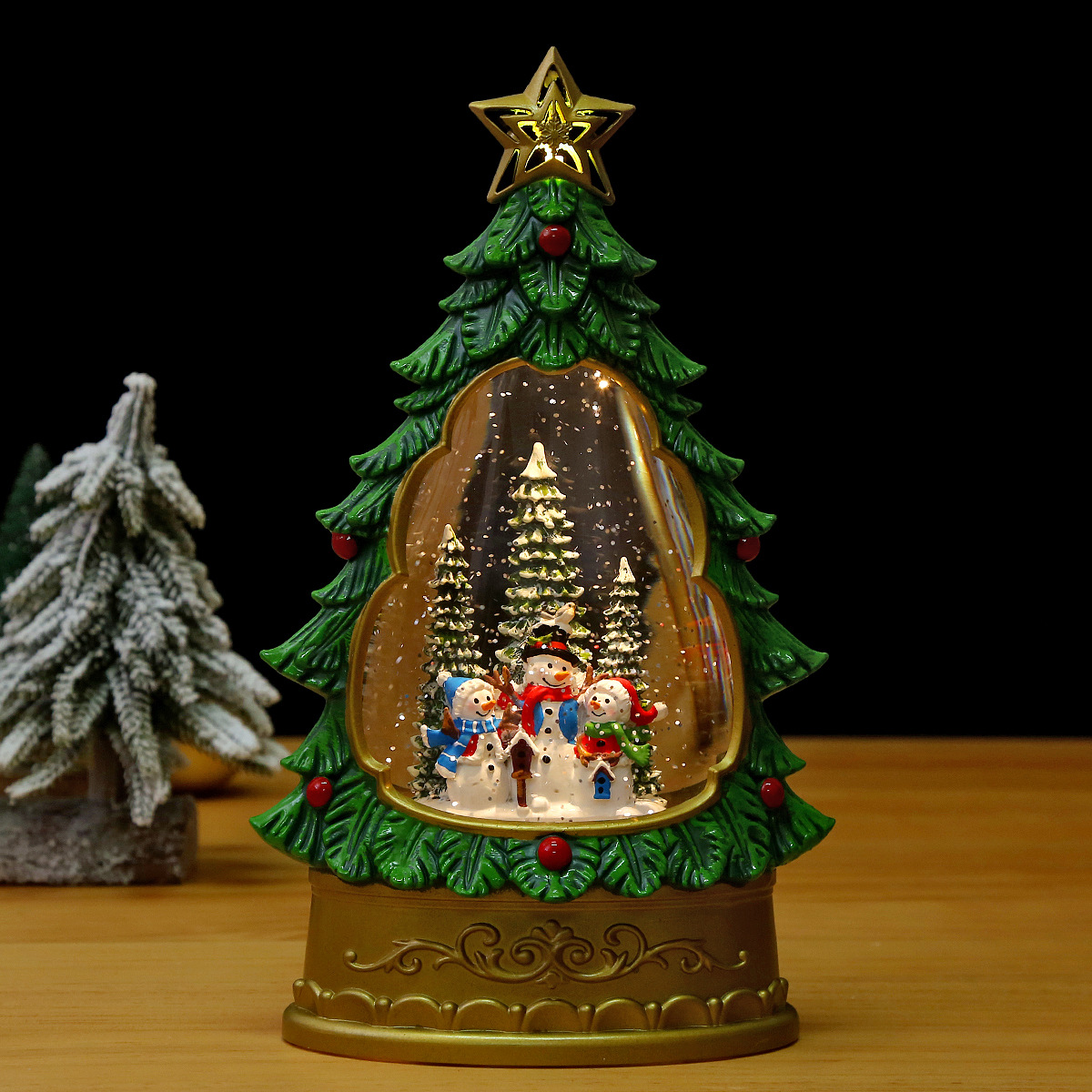 Arbre de Noël trois bonhommes de neige