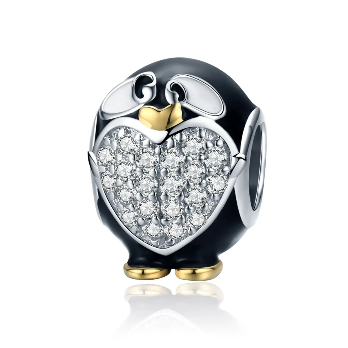 Nuovo Progettista penguin Fascini Per Monili Che Fanno 925 Sterling Silver Panda Braccialetto di Fascino Del Pendente Animale