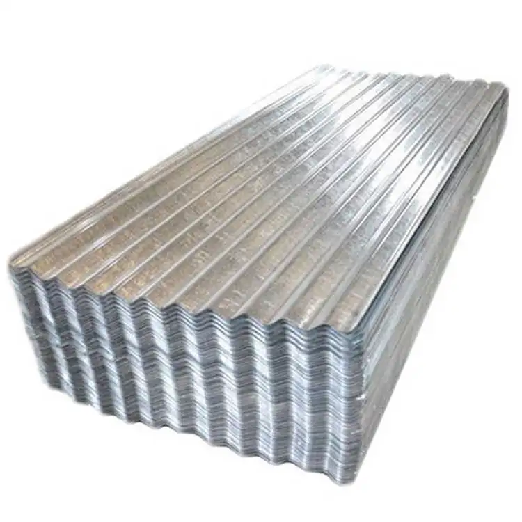 Hoja/placa de acero galvanizado PPGL PPGI GI para techos de metal corrugado 12 14 16 18 20 22 24 26 calibre 28