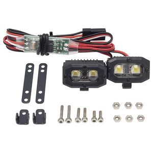 <span class=keywords><strong>RC</strong></span> פגוש אור 2 LED הכפול אור כיכר זרקור W/בקר עבור 1/10 <span class=keywords><strong>RC</strong></span> Crawler הצירי SCX10 90046 TRX4 RR10 MST Redcat - Product Image 1